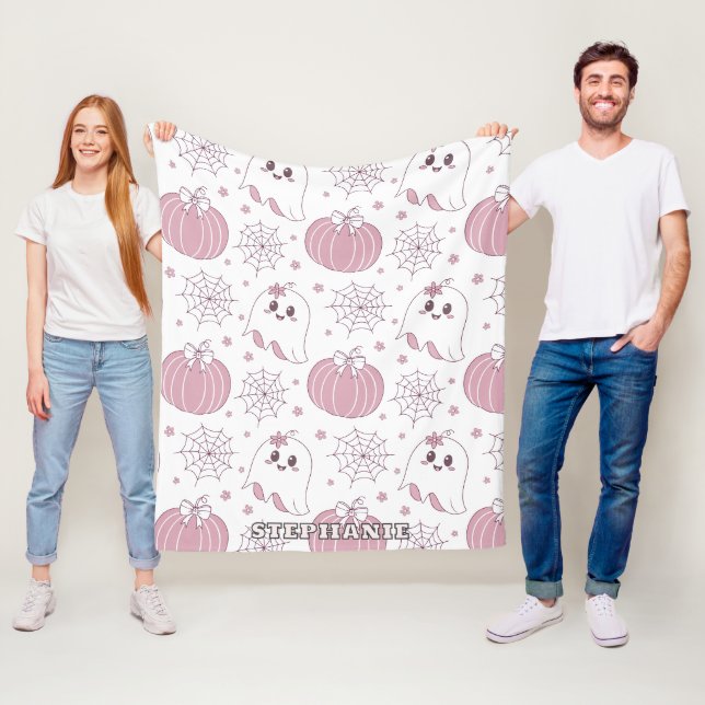 Mjuk Goth Pastell Halloween-mönster Fleecefilt (På plats)