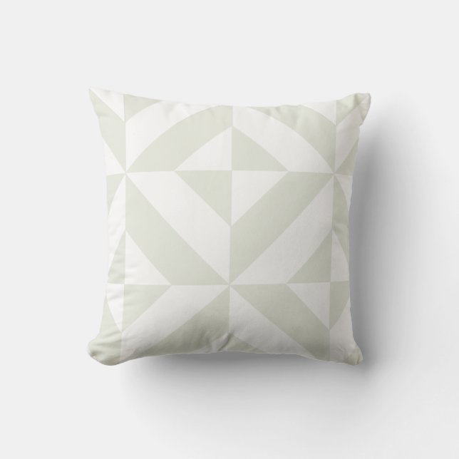 Mjuk grå geometrisk Art Deco Kudde (Framsida)