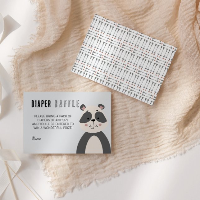 Mjuk Grå Panda Neutral Baby Lotteri Tilläggskort (Skapare uppladdad)