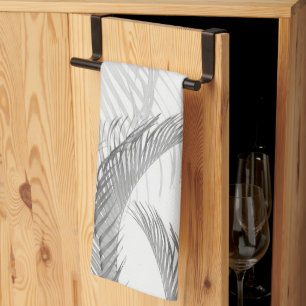 Mjuk Grått Black White Feather Handflatan Bliss 1 Kökshandduk
