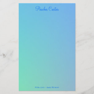 Mjuk grön Aqua blå Ombre Brevpapper
