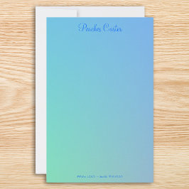 Mjuk grön Aqua blå Ombre Brevpapper