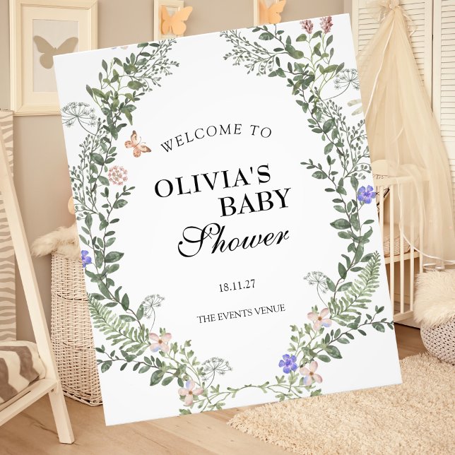 Mjuk Grön Boho Könsneutral Bebis Shower Affisch Fototryck (Skapare uppladdad)