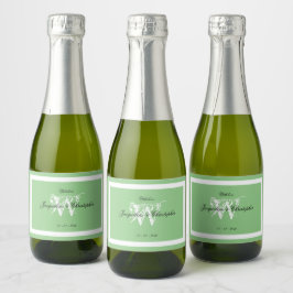Mjuk Grön Bröllop Chic Vit Monogram Mini