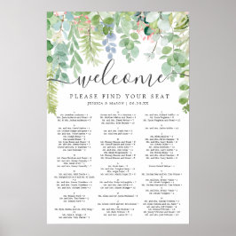 Mjuk Grön Bröllopsplatskarta Skylt