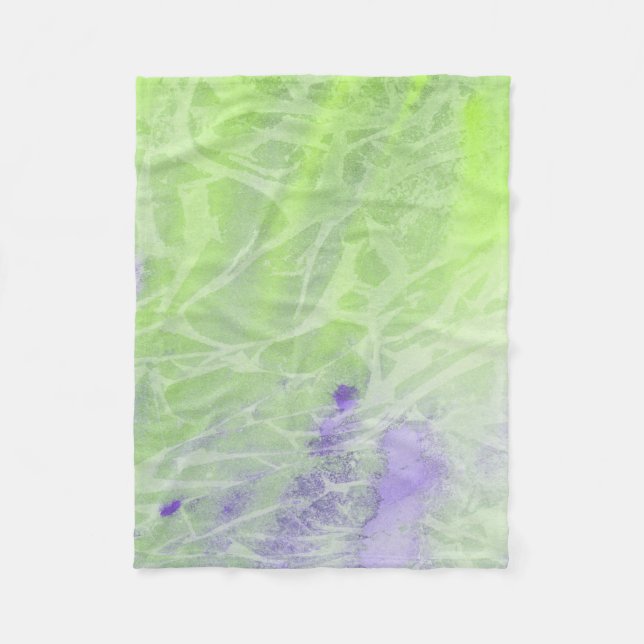 Mjuk grön och lavendel harmoni fleecefilt (Framsidan)