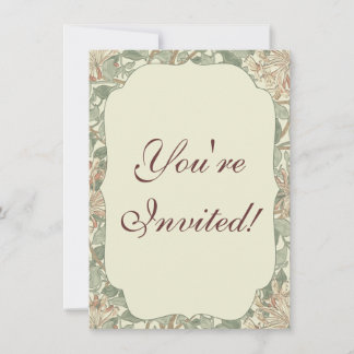 Mjuk Grön Vintage William Morris Kaprifol Inbjudningar