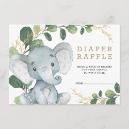 Mjuk Grönska Guld Baby Elefant Blöja Lotteri Tilläggskort
