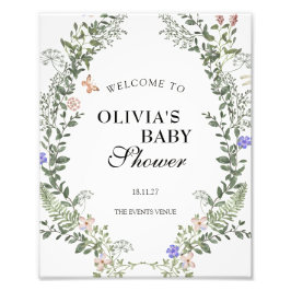 Mjuk Grönt Boho Kön Neutral Baby Shower Poster