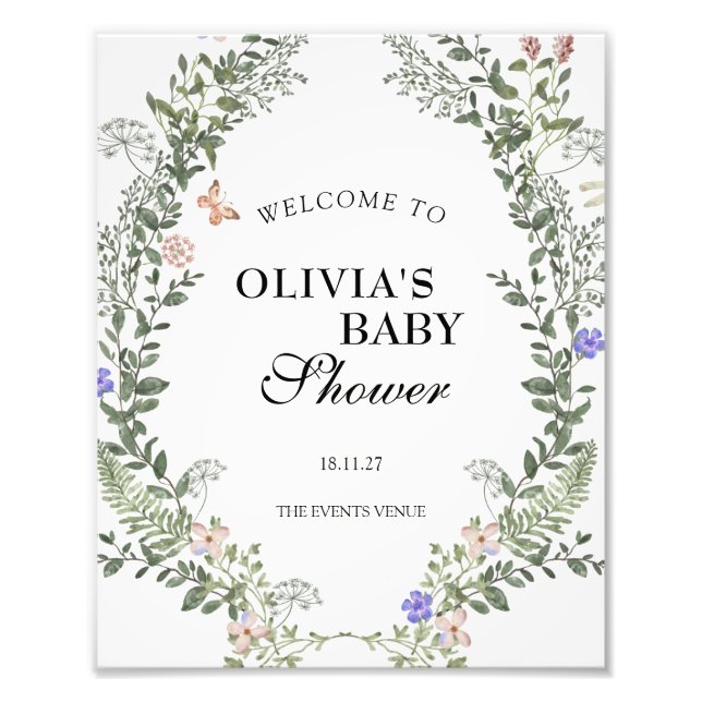 Mjuk Grönt Boho Kön Neutral Baby Shower Poster (Framsidan)