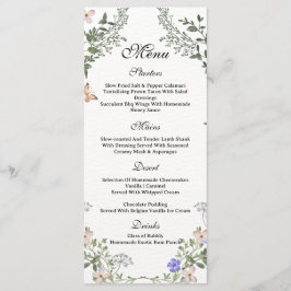 Mjuk Grönt Boho Kön Neutral Blommigt Baby Shower Meny