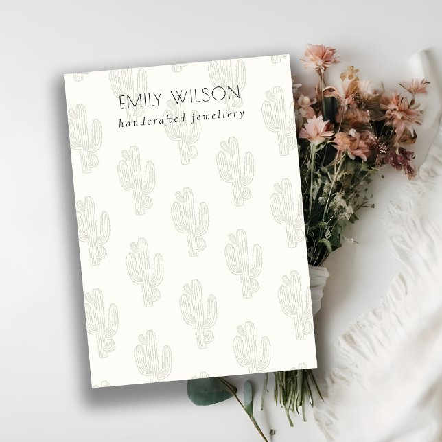 Mjuk Grönt Cactus Foliage Blank Jewelry Visning Visitkort (Skapare uppladdad)