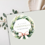 Mjuk  Grönt Jul Utandningsfärg Vattenfärg Runt Klistermärke<br><div class="desc">Om du behöver ytterligare anpassningar kan du kontakta mig på yellowfebstudio@gmail.com.</div>