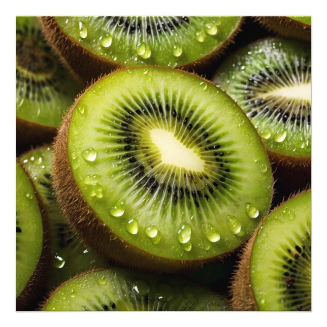 Mjuk Grönt Kiwis Fototryck (Framsidan)