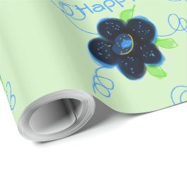 Mjuk Grönt med marinblå Presentpapper