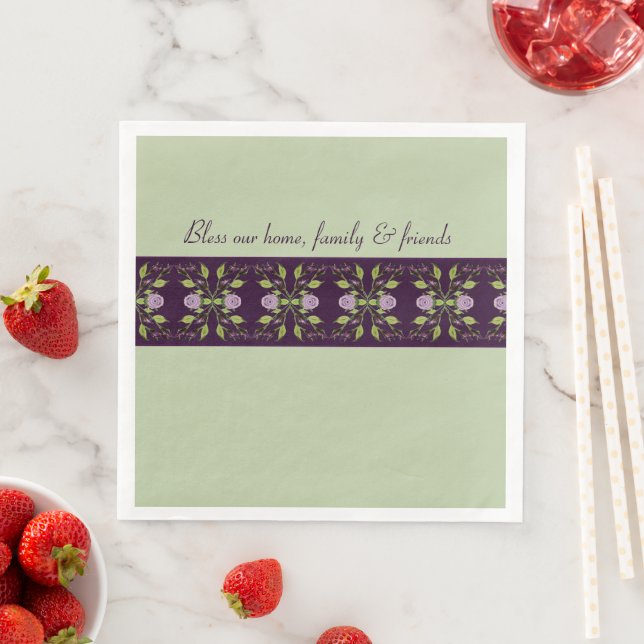 Mjuk Grönt med Mörkens Lila Pappersservett (Insitu)