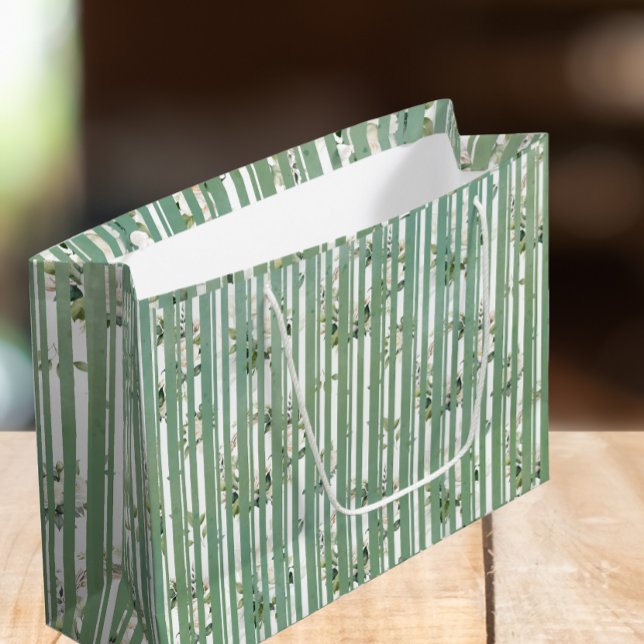 Mjuk Grönt med vita blommor Gift Bag (Skapare uppladdad)