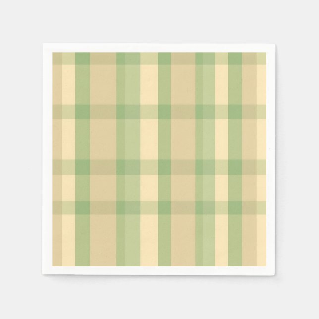 Mjuk Grönt och Beige Play Mönster Pappersservett (Framsidan)