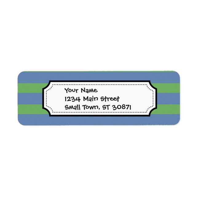 Mjuk Grönt och blå Lila i Mönster Returadress Etikett (Framsidan)