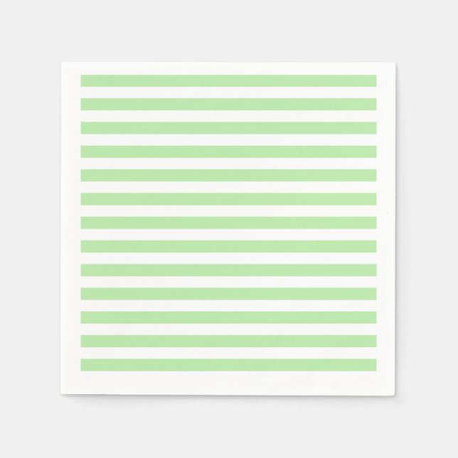 Mjuk Grönt och vitt Rand Pappersservett (Framsidan)