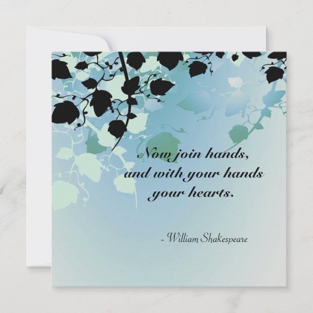 Mjuk Grönt Pastel Träd Löv Bröllop Inbjudningar (Framsida)