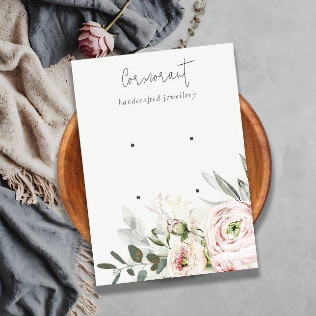 Mjuk  Grönt Peony Blommigt 2 Öroningshämmare Visitkort (Skapare uppladdad)