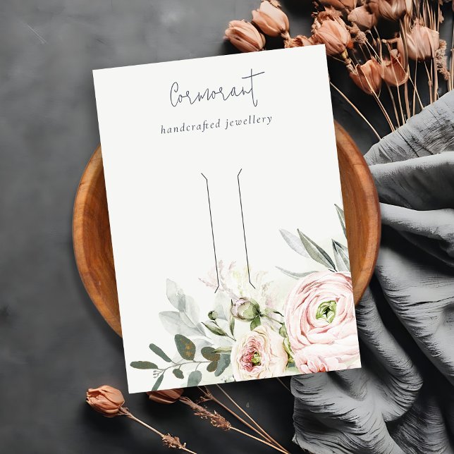 Mjuk  Grönt Peony Blommigt Hair Clip Holder Visitkort (Skapare uppladdad)