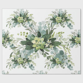 Mjuk Grönt Succult Bröllop Blommigt botaniskt band Presentpapper