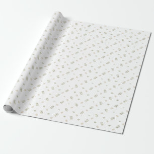 Mjuk Grönt White Tan Petite Playful Botanical Gift Presentpapper