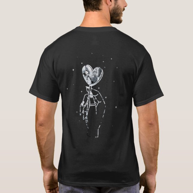 Mjuk Grunge gotin Mörk Aesthetic Grått Heart in Ha T Shirt (Baksida)