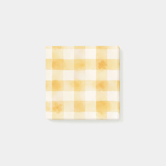 Mjuk gul akvarellrutig blommig post-it block