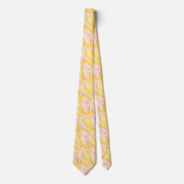 Mjuk gul blomma kronblad mönster slips (Framsida)