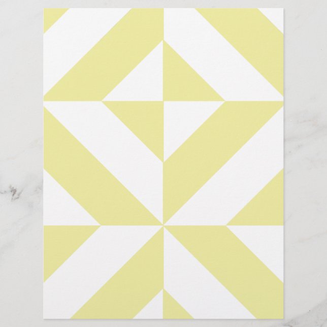 Mjuk gul geometrisk Art Deco (Framsida)