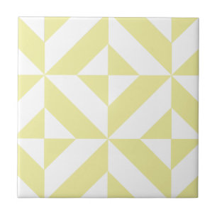 Mjuk gul geometrisk Art Deco Kakelplatta