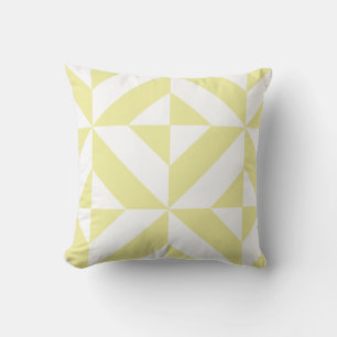 Mjuk gul geometrisk Art Deco Kudde