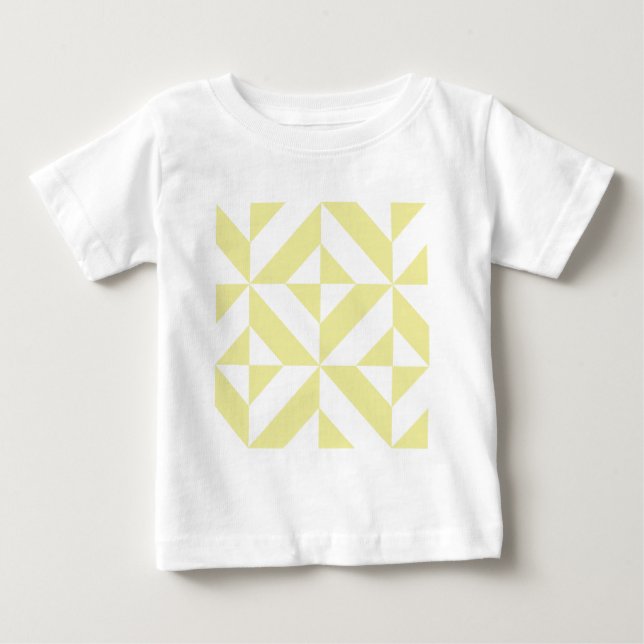 Mjuk gul geometrisk Art Deco Tee (Framsida)