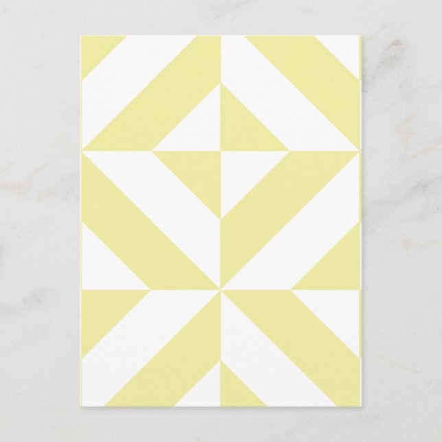 Mjuk gul geometrisk Art Deco Vykort (Framsida)