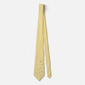 Mjuk gul hjärtmotivslin slips