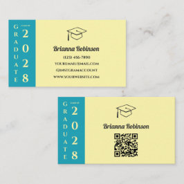 Mjuk gul modern examens QR-kod namnkort