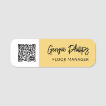 Mjuk gul och vit QR-kodpenselskrift