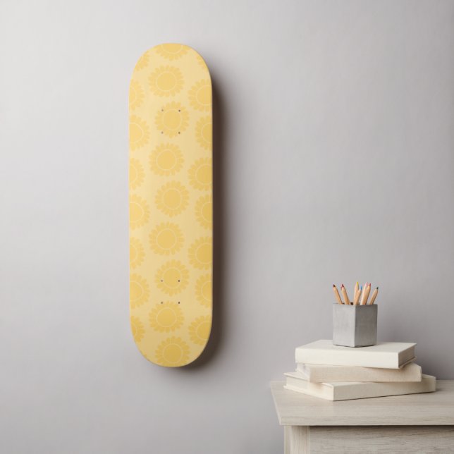 Mjuk gul solrosblomma 1 mini skateboard bräda 18,5 cm (Väggkonst)