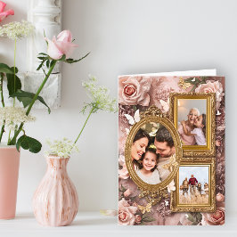 Mjuk Guld Barock Blommig Minnesramar Galleri Hol Helgkort