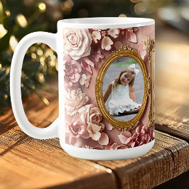 Mjuk Guld Barock Blommig Minnesramar Galleri Kaffemugg