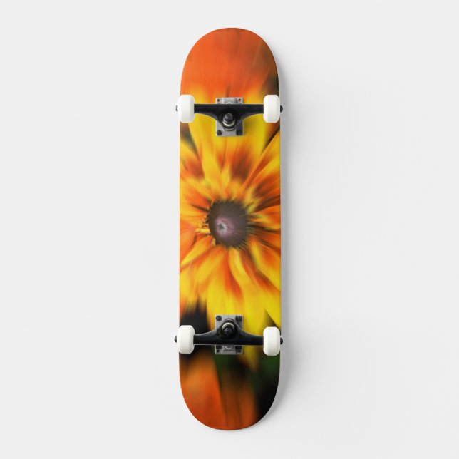 Mjuk Gult Blommoskärpa Skåda Mini Skateboard Bräda 18,5 Cm (Framsida)