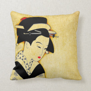 Mjuk gult för ledsen Geisha Kudde