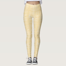 Mjuk Gult Guld Crosshatch Leggings