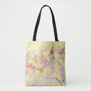 Mjuk Gult med Rosa Flowers Tygkasse