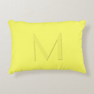 Mjuk Gult Monogrammad Prydnadskudde