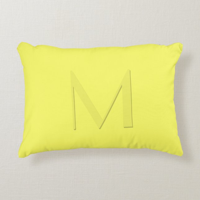 Mjuk Gult Monogrammad Prydnadskudde (Framsidan)