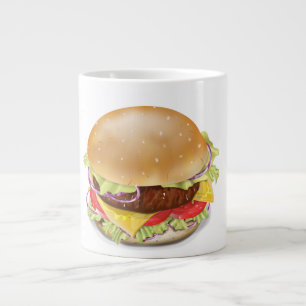 Mjuk hamburgare eller ostburgare. jumbo mugg